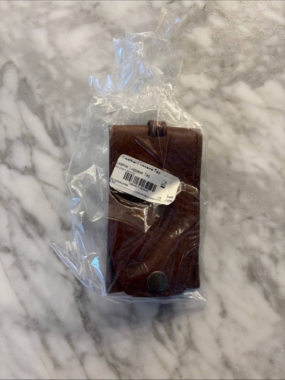 Tecovas Brown Leather Luggage Tag